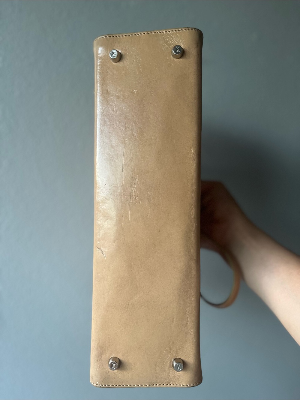 Monsac Tan Leather Shoulder Bag- Classic Tote - Picture 4 of 12
